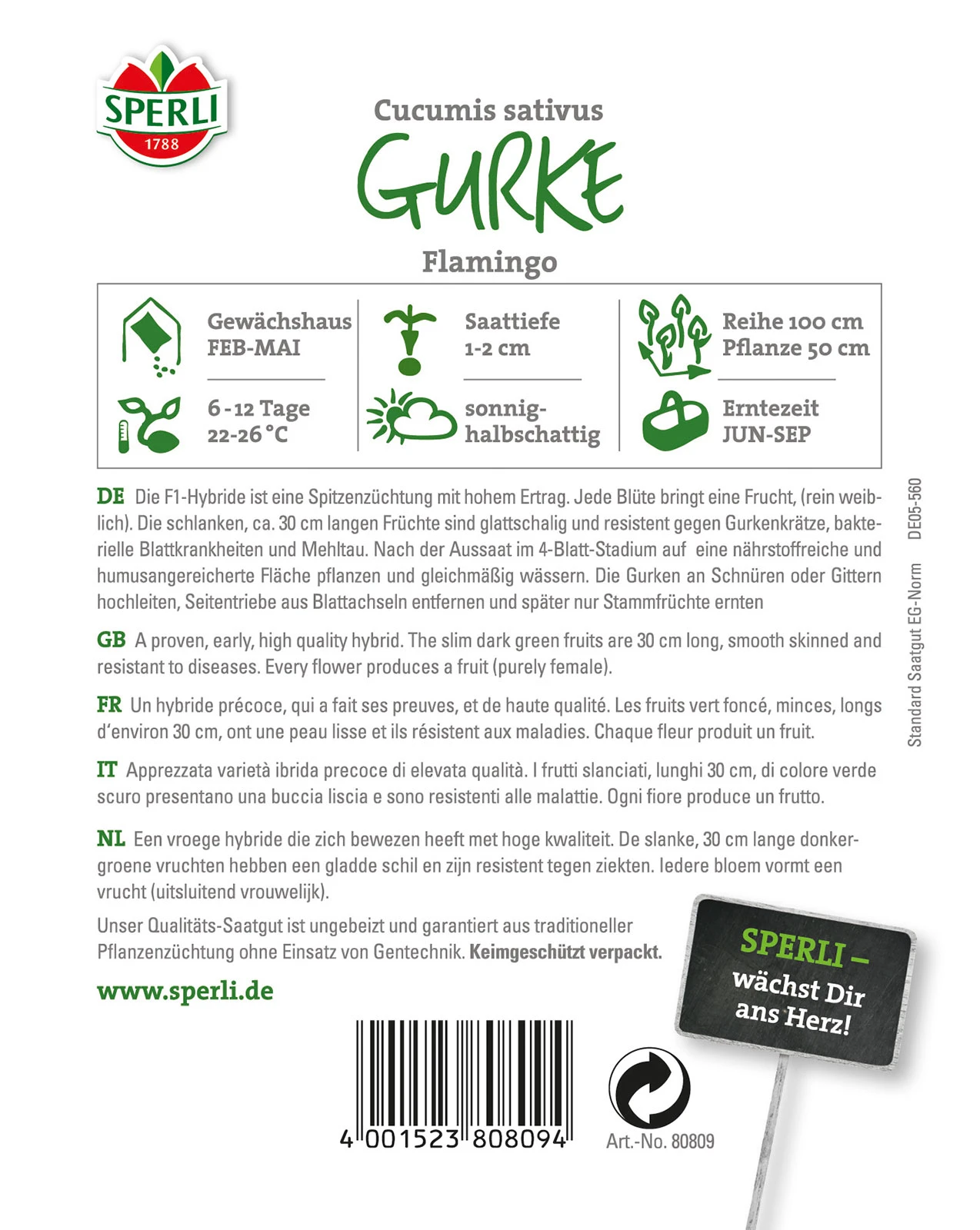 Gurke Flamingo F1-Hybride, Schlangengurke | Gurkensamen Von Sperli 2 Gurke Flamingo F1-Hybride, Schlangengurke | Gurkensamen Von Sperli – Bild 2