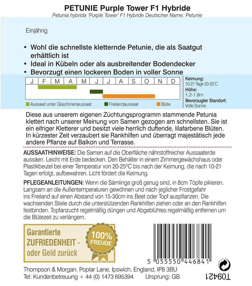 Petunie Purple Tower F1 Hybride | Petuniensamen Von Thompson & Morgan 2 Petunie Purple Tower F1 Hybride | Petuniensamen Von Thompson & Morgan – Bild 2