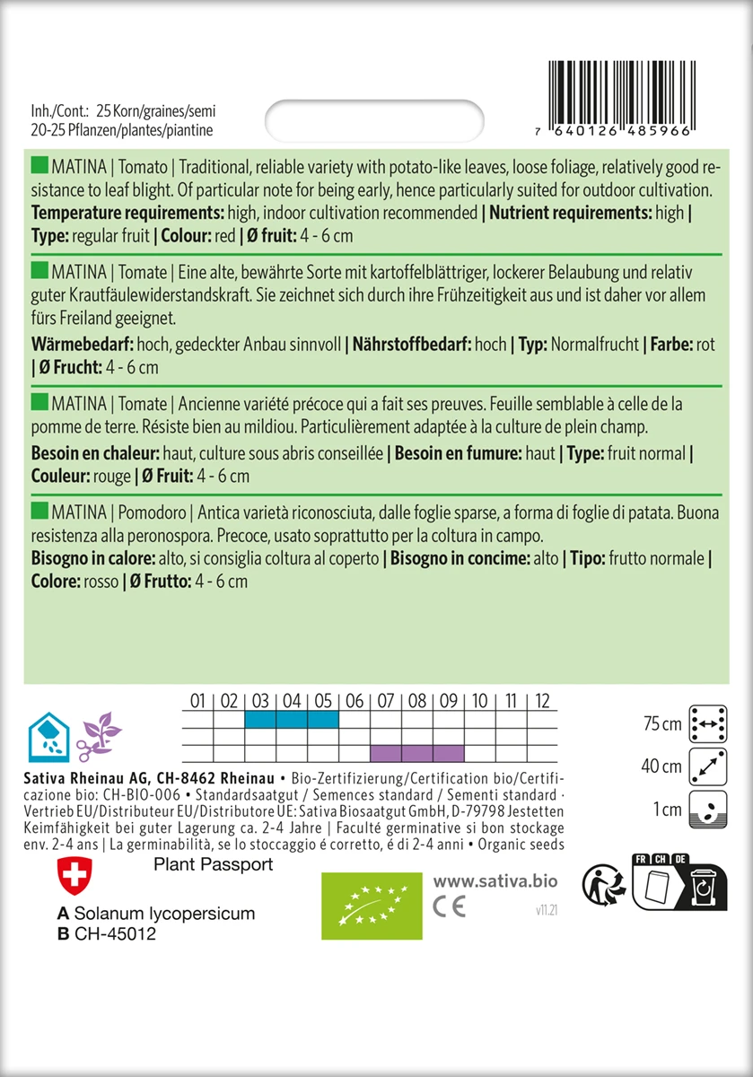 Tomate Matina | BIO Alte Tomatensorten Von Sativa Rheinau 1 Tomate Matina | BIO Alte Tomatensorten Von Sativa Rheinau