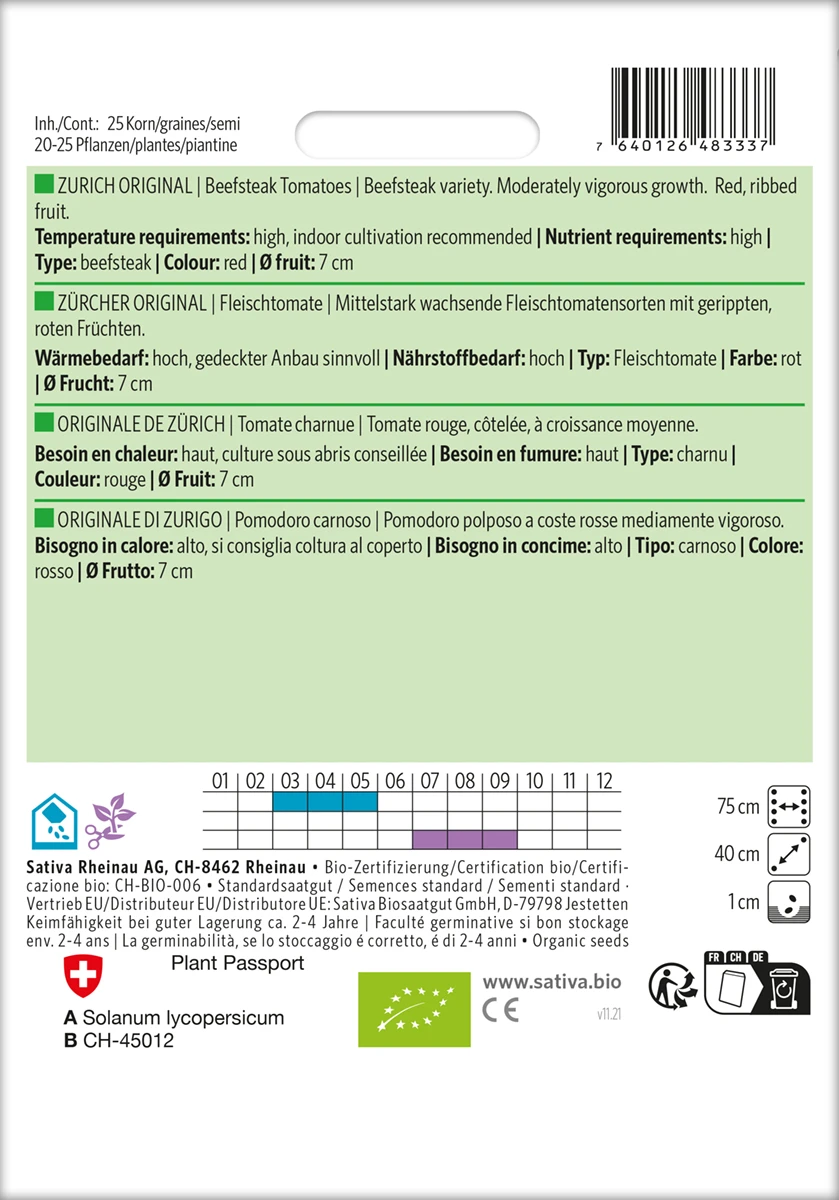 Fleischtomate Zürcher Original | BIO Fleischtomatensamen Von Sativa Rheinau 2 Fleischtomate Zürcher Original | BIO Fleischtomatensamen Von Sativa Rheinau – Bild 2