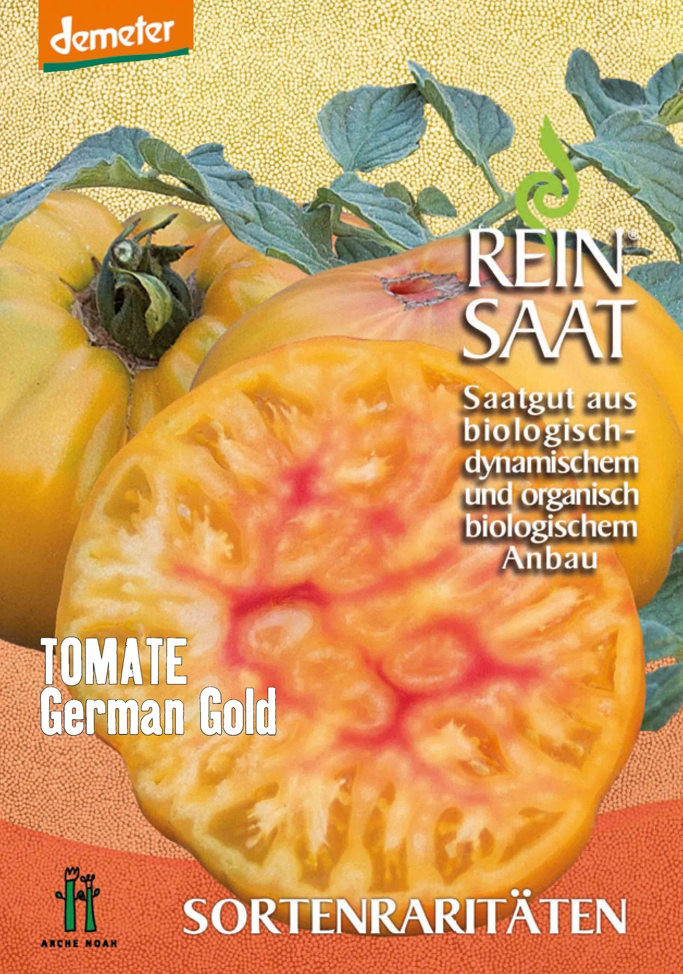 Fleischtomate German Gold | BIO Fleischtomatensamen Von Reinsaat 1 Fleischtomate German Gold | BIO Fleischtomatensamen Von Reinsaat