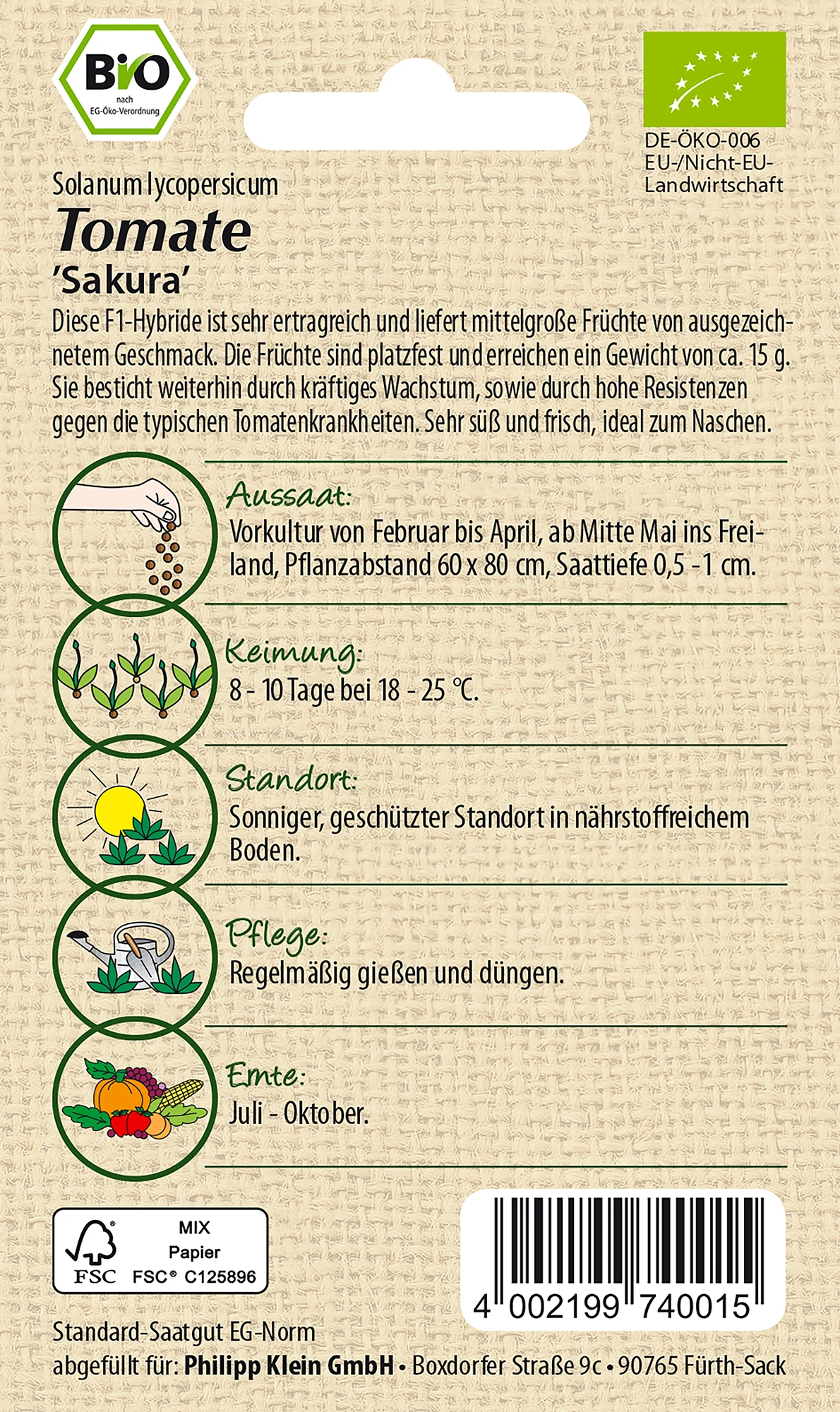 Tomate Sakura | BIO Tomatensamen Von Samen Pfann 1 Tomate Sakura | BIO Tomatensamen Von Samen Pfann