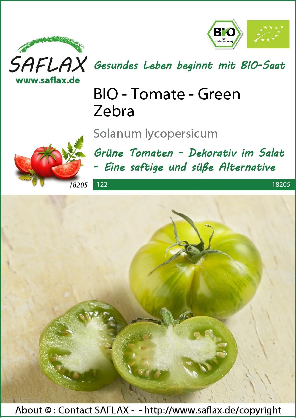 Tomate Green Zebra | BIO Tomatensamen Von Saflax 2 Tomate Green Zebra | BIO Tomatensamen Von Saflax – Bild 2