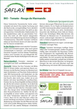 Tomate Rouge De Marmande | BIO Tomatensamen Von Saflax