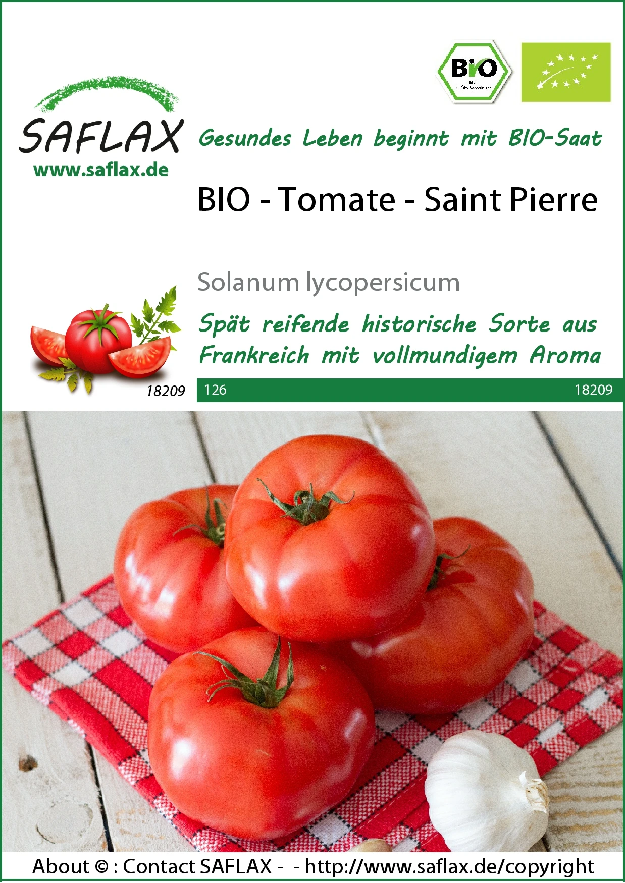 Tomate Saint Pierre | BIO Tomatensamen Von Saflax 2 Tomate Saint Pierre | BIO Tomatensamen Von Saflax – Bild 2