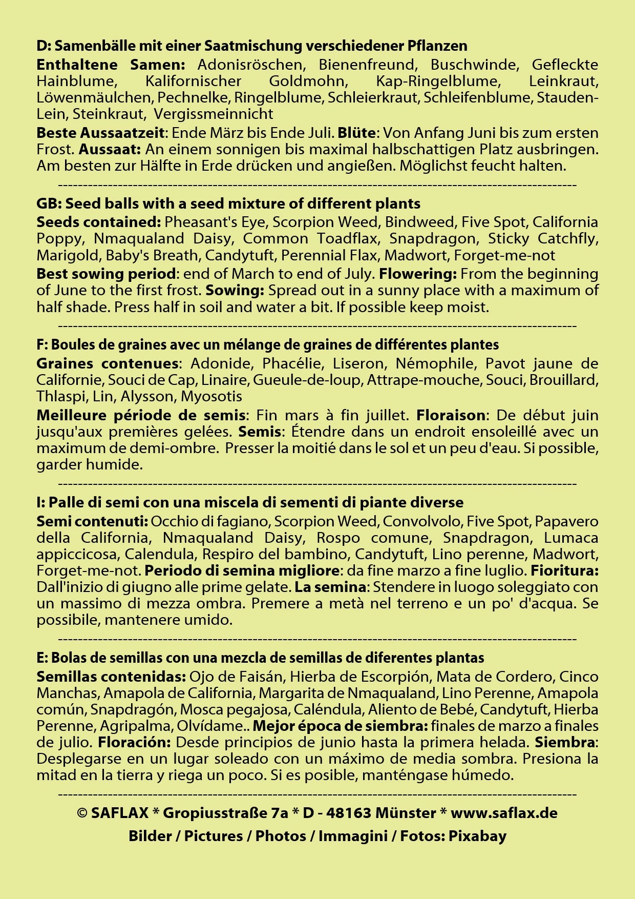 Samenbälle Flower Power (3 Stück) | Blumensamenmischung Von Saflax 1 Samenbälle Flower Power (3 Stück) | Blumensamenmischung Von Saflax