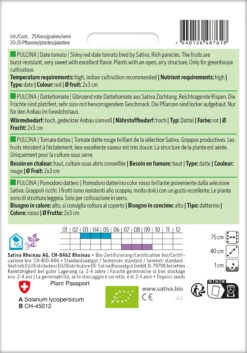 Datteltomate Pulcina | BIO Stabtomatensamen Von Sativa Rheinau -Angebote Samenhaus Store 551672 BIO Datteltomate Pulcina to06 sr 1