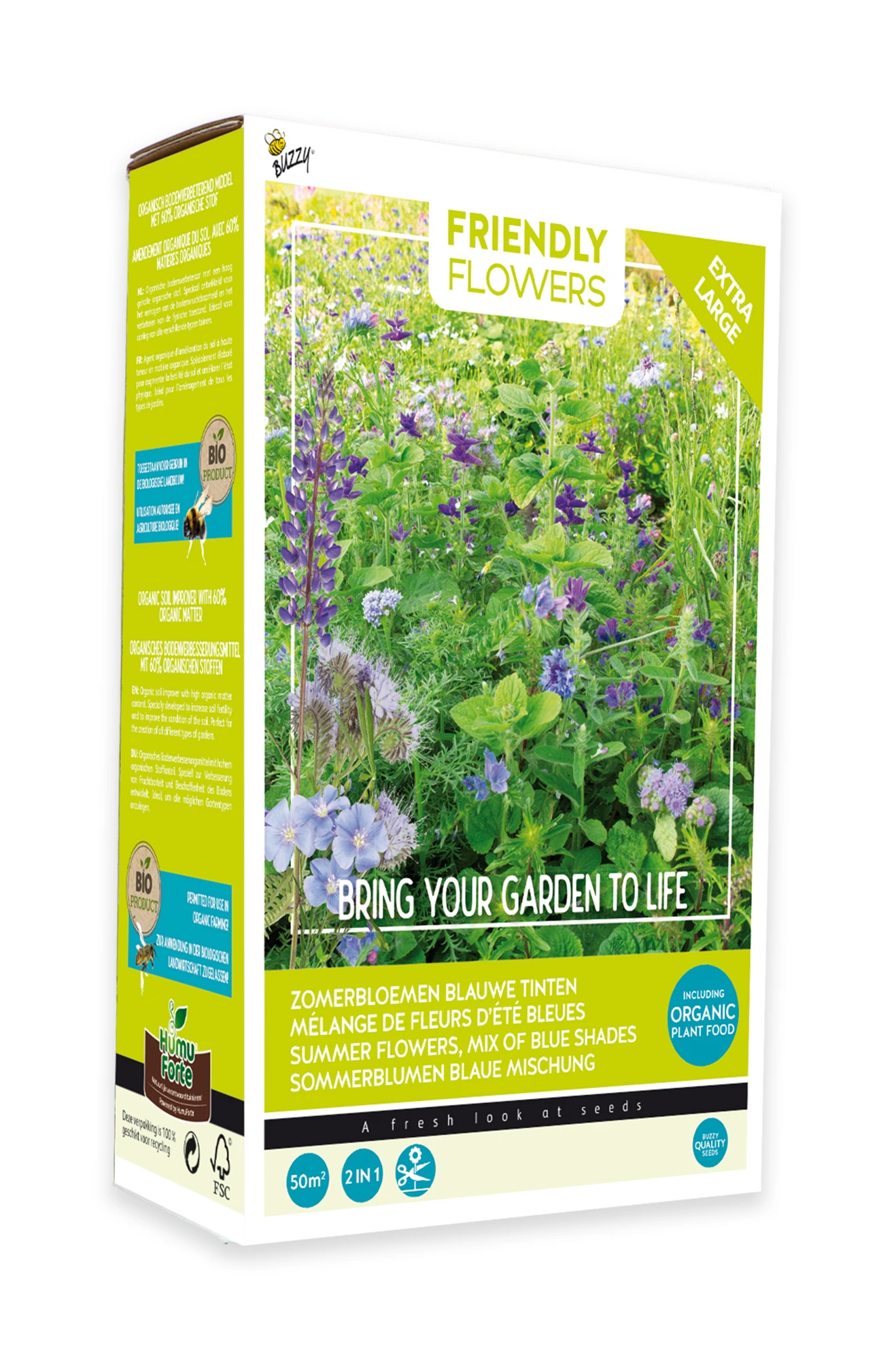 Friendly Flowers XL Sommerblumen Blau (50 M²) | Blumensamenmischung Von Buzzy Seeds 1 Friendly Flowers XL Sommerblumen Blau (50 M²) | Blumensamenmischung Von Buzzy Seeds