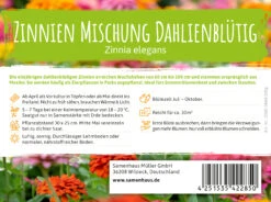 Ausgewählte Produkte 6 Wiesenblume Zinnien Mischung Dahlienblütig (100 G) | Zinniensamen Von FLORTUS